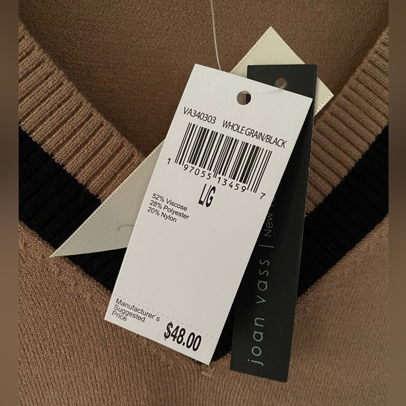 NWT! Joane Vass New York beautiful 3/4-Sleeve Sweater - Picture 11 of 12